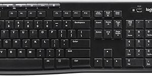 Logitech MK270 Wireless Keyboard And Mouse Combo For Windows, 2.4 GHz Wireless, Compact Mouse, 8 Multimedia And Shortcut Keys, For PC, Laptop - Black